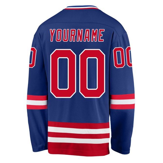 Custom Royal Red-White Hockey Jersey